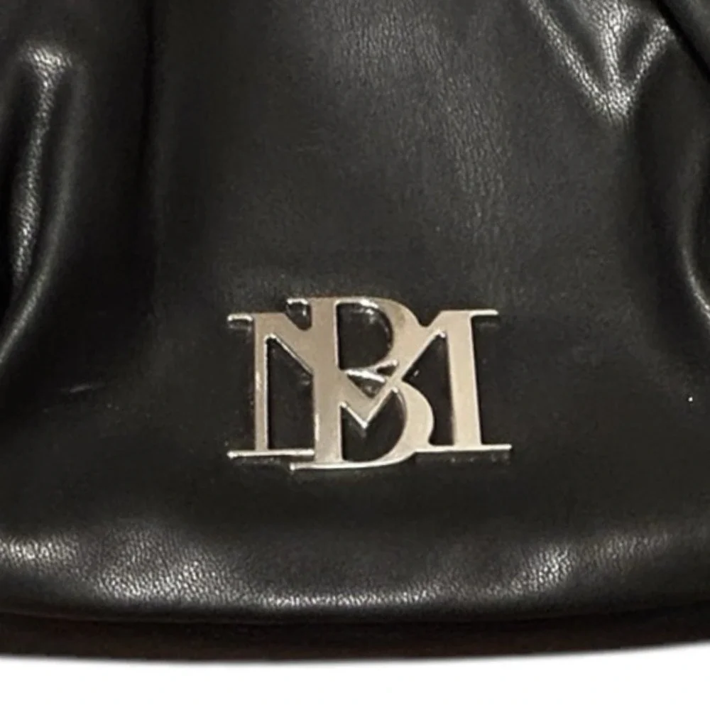 BADGLEY MISCHKA Black Crescent Hobo Shoulder Bag Slouchy Soft Vegan Leather
